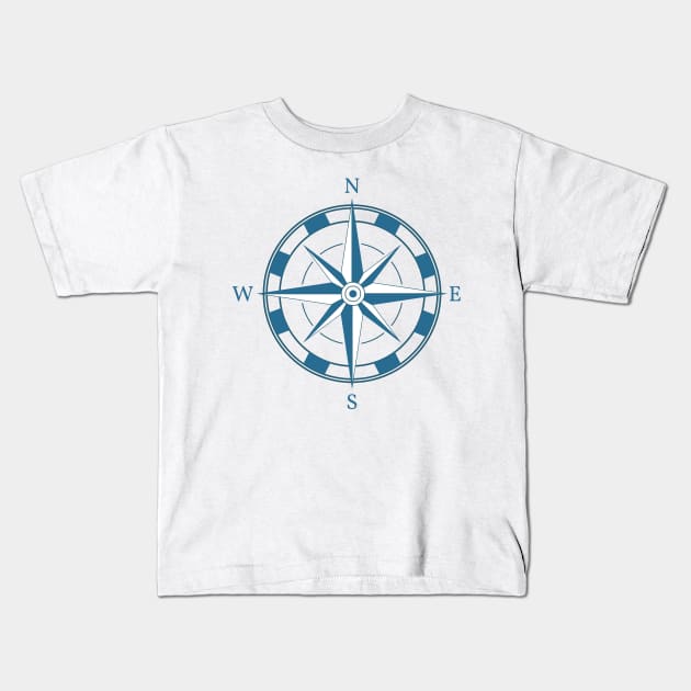 Nautical Compass Kids T-Shirt by LittleMissy